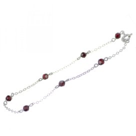 BG náramek s granátem  031B Stříbro 925 - rhodium Granát