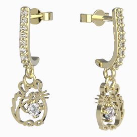 BeKid dětské náušnice činčila 1192 Žluté zlato - 585 Diamant