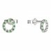 BeKid, Gold kids earrings -836 - Switching on: Puzeta, Metal: White gold 585, Stone: Green cubic zircon
