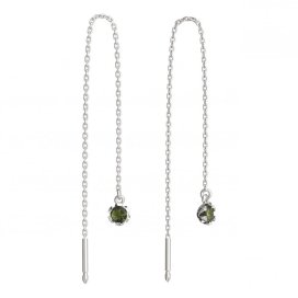 BG vltavínové náušnice 869 Bílé zlato - 585 Vltavín