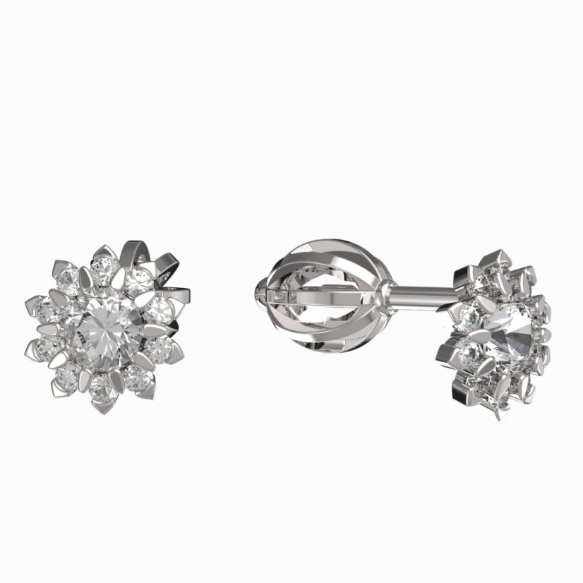 BeKid dětské náušnice 987 Bílé zlato - 585 Diamant