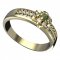 BG moldavit ring - 878F - Metal: White gold 585, Stone: Moldavite and diamond