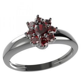 BG prsten s oválným kamenem 627-I Stříbro 925 - ruthenium (30-90dní) Granát