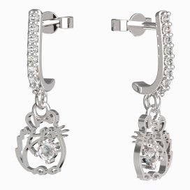BeKid dětské náušnice činčila 1192 Bílé zlato - 585 Diamant