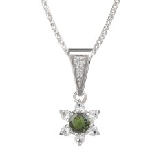 BG přívěšek 978 Stříbro 925 - rhodium Vltavín a  kubický zirkon