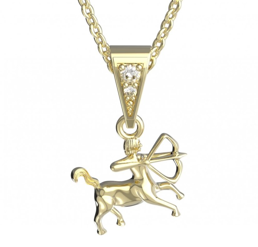 BG zlatý přívěšek Střelec 040 Žluté zlato - 585 Diamant