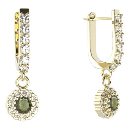 BG circular earring 452-94 - Metal: Yellow gold 585, Stone: Garnet