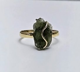 BG prsten přírodní kámen-Vltavín 010