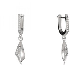 BG zlaté náušnice 1358 Bílé zlato - 585 Diamant