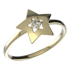 BeKid dětský prsten hvězdička 824 Žluté zlato - 585 Bílý kubický zirkon