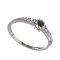 BG vltavínový prsten 886D - Kov: Bílé zlato 585, Kámen: Vltavín a  kubický zirkon