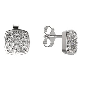 BG zlaté diamantové náušnice 1581 Bílé zlato - 585 Diamant lab-grown