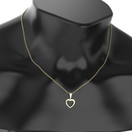 BG zlatý přívěšek srdíčko 1256 Bílé zlato - 585 Bílý kubický zirkon