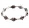 BG bracelet 427 - Metal: White gold 585, Stone: Moldavit and garnet