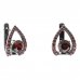 BG earring circular 474-90 - Metal: Silver 925 - rhodium, Stone: Garnet