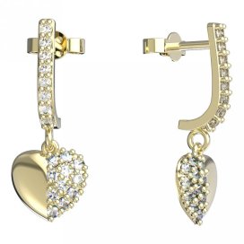 BeKid dětské náušnice srdíčko 865 Žluté zlato - 585 Diamant