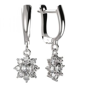 BG zlaté náušnice s diamanty 627 Bílé zlato - 585 Diamant lab-grown