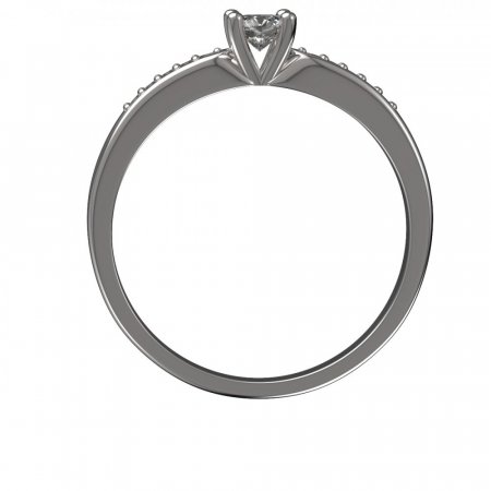 BG zlatý diamantový prstýnek 1437 /zásnubní-snubní/ - Kov: Bílé zlato 585, Kámen: Diamant lab-grown