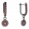 BG circular earring 452-94 - Metal: Silver 925 - rhodium, Stone: Moldavit and garnet