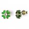 BeKid, Gold kids earrings -1270 - Switching on: Brizura 0-3 roky, Metal: White gold 585, Stone: White cubic zircon, Jewel Color: Green