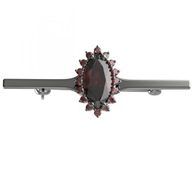 BG brož 513I Stříbro 925 - ruthenium (30-90dní) Granát