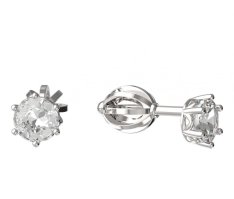 BG zlaté náušnice 1294 Bílé zlato - 585 Diamant