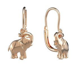 BG zlaté náušnice slon 1577 Růžové zlato 585 (30-90dní)