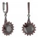 BG earring circular 512-G91 - Metal: Silver 925 - rhodium, Stone: Moldavit and garnet