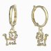 BeKid, Gold kids earrings -1184 - Switching on: Circles 12 mm, Metal: Yellow gold - 585, Stone: Pink cubic zircon