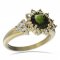 BG prsten s kulatým kamenem 511-U - Kov: Stříbro 925 - rhodium, Kámen: Vltavín a granát