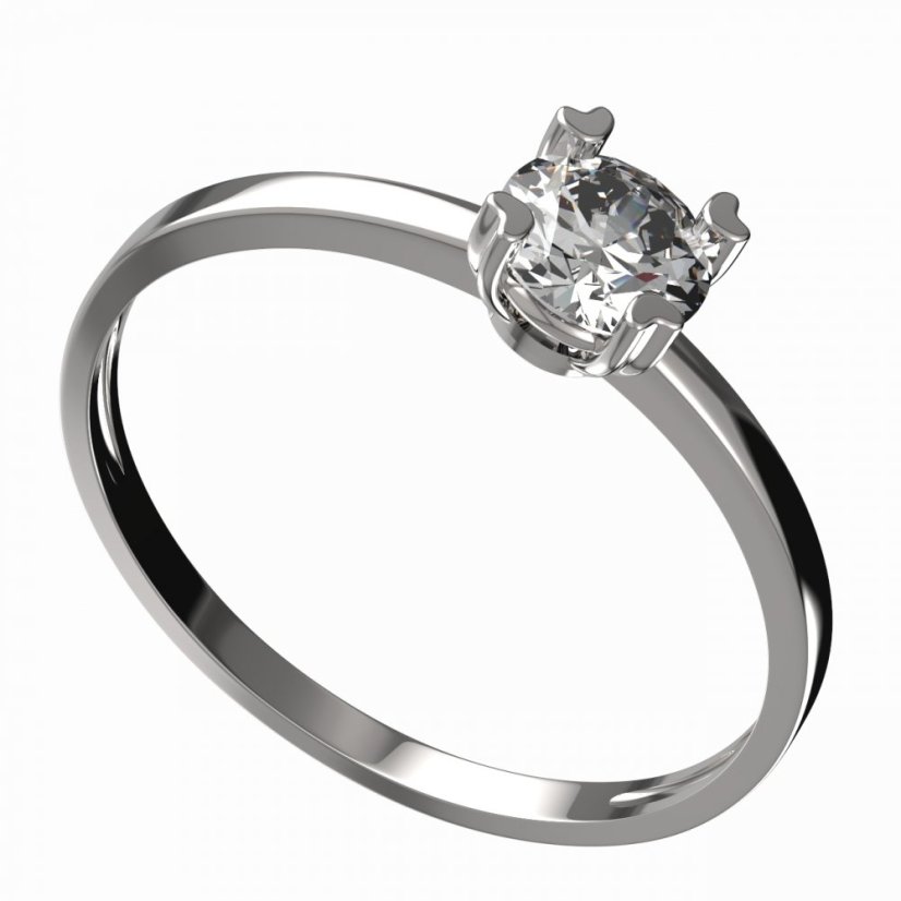 BG zlatý diamantový prstýnek 885 C Bílé zlato - 585 Diamant lab-grown