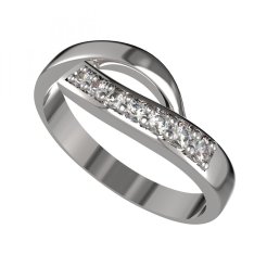 BG zlatý prsten 918 Bílé zlato - 585 Bílý kubický zirkon