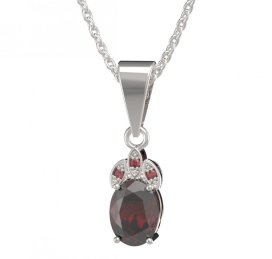 BG přívěs s granátem  961 Stříbro 925 - rhodium Granát