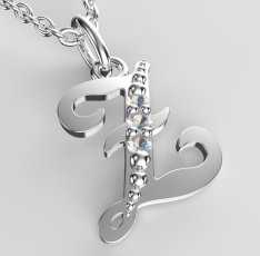 BeKid dětský zlatý přívěsek písmenko Z - 1534 Bílé zlato - 585 Diamant
