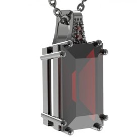 BG přívěs vsazeny kameny:český granát  692 Stříbro 925 - ruthenium (30-90dní) Granát