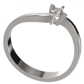 BG zlatý diamantový prstýnek 780 Bílé zlato - 585 Diamant lab-grown