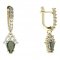 BG circular earring 258-84 - Metal: Yellow gold 585, Stone: Moldavit and garnet