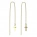 BeKid, Gold kids earrings -1105 - Switching on: Chain 9 cm, Metal: Yellow gold 585, Stone: Green cubic zircon