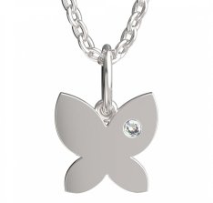 BeKid dětský přívěšek  motýlek 843 Bílé zlato - 585 Diamant