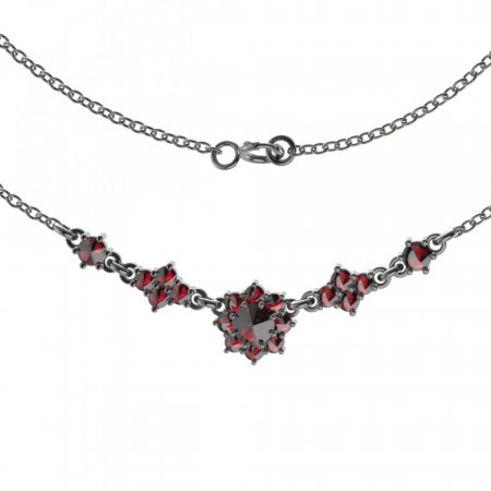 BG necklace 010 - Metal: Silver 925 - rhodium, Stone: Garnet