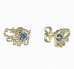 BeKid, Gold kids earrings -1188 - Switching on: Puzeta, Metal: Yellow gold 585, Stone: Light blue cubic zircon
