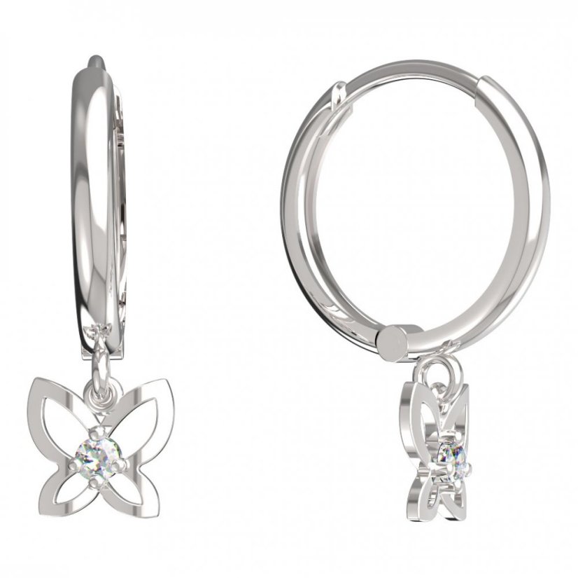 BeKid dětské náušnice motýlek 844 Bílé zlato - 585 Diamant