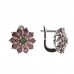 BG garnet earring 947 - Metal: Silver 925 - rhodium, Stone: Moldavit and garnet