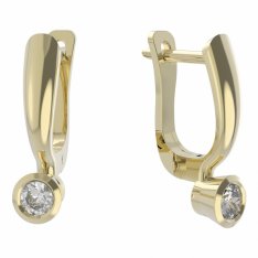 BG zlaté náušnice 551 Žluté zlato - 585 Diamant