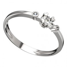 BG zlatý prstýnek 883 L Bílé zlato - 585 Diamant