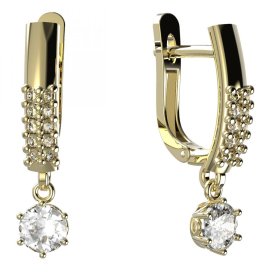 BG zlaté náušnice 1294 Žluté zlato - 585 Diamant