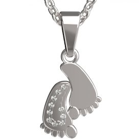 BeKid dětský přívěšek - nožičky 1370+ Bílé zlato - 585 Diamant