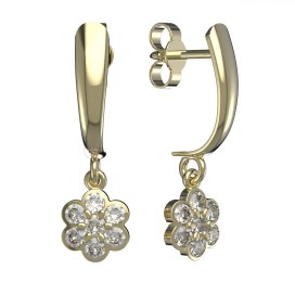BG zlaté náušnice 866 Žluté zlato - 585 Diamant