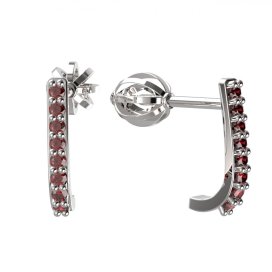 BG náušnice s českým granátem  91 Bílé zlato - 585 Granát