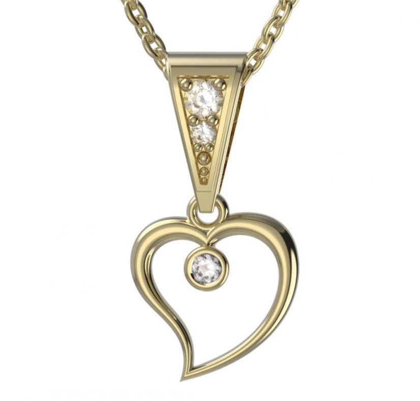 BG zlatý přívěšek srdíčko 1267 Žluté zlato - 585 Diamant